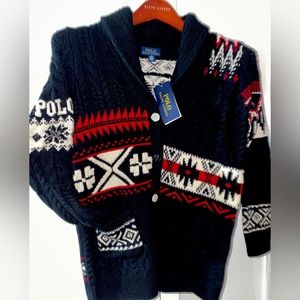 For SALE…NWT Boys POLO ❄️ Shawl Cardigan Sizes 7 & 8/10